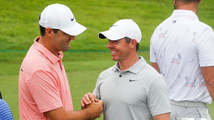 Scottie Scheffler (left) and Rory McIlroy will play LIV Golf's Bryson DeChambeau and Brooks Koepka in a rare event given golf's split. Scottie Scheffler (left) and Rory McIlroy will play LIV Golf's Bryson DeChambeau and Brooks Koepka in a rare event given golf's split.
