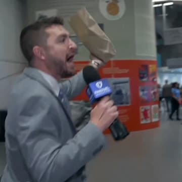 Marlins reporter Jeremy Taché challenged fans to name a player on the team for a free hot dog