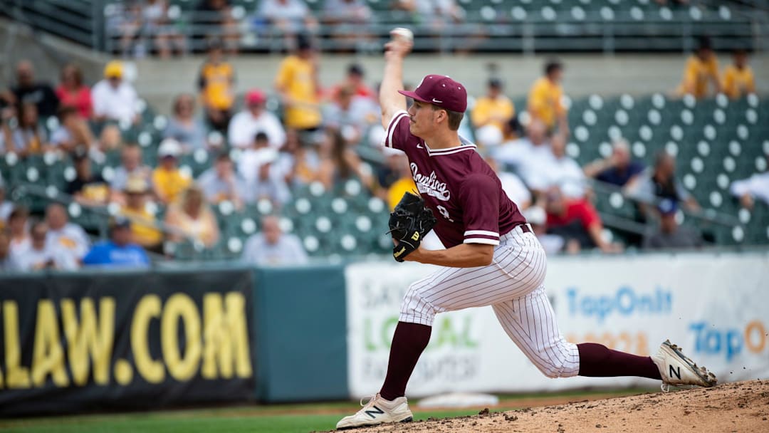 Dowling Catholic's Carter Baumler (9) during their 4A state baseball quarterfinal game at Principal Park on Wednesday, July 31, 2019 in Des Moines. Dowling Catholic would go on to defeat Southeast Polk 7-0.

0731 4astateball 05 Jpg