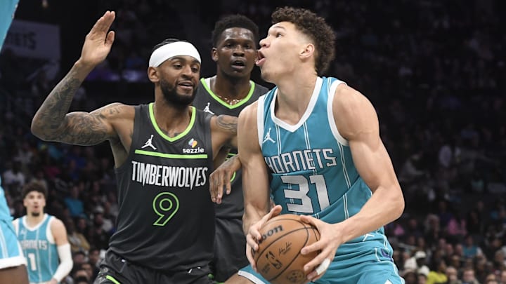 Mar 5, 2025; Charlotte, North Carolina, USA; the first half at the Spectrum Center. Mandatory Credit: Sam Sharpe-Imagn Images Mar 5, 2025; Charlotte, North Carolina, USA; the first half at the Spectrum Center. Mandatory Credit: Sam Sharpe-Imagn Images
