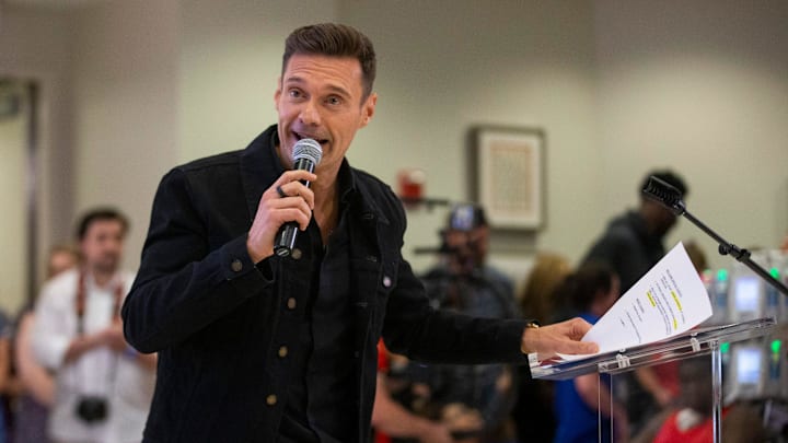 Ryan Seacrest speaks to attendees during the unveiling of Seacrest Studios at Le Bonheur Children s Hospital in Memphis, Tenn., on Wednesday, May 24, 2023. The studio was created so patients could express themselves by creating radio and television shows, watch live performances and interview celebrity guests while also being able to watch the programming from their rooms. Ryan Seacrest speaks to attendees during the unveiling of Seacrest Studios at Le Bonheur Children s Hospital in Memphis, Tenn., on Wednesday, May 24, 2023. The studio was created so patients could express themselves by creating radio and television shows, watch live performances and interview celebrity guests while also being able to watch the programming from their rooms.