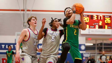 AZ Compass    Jeremiah Fears (2) drives to the basket during the game between Bartlett High School and AZ Compass Prep School during Memphis Hoopfest at Bartlett High School in Bartlett, Tenn., on Saturday, January 6, 2024.