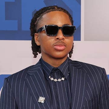Jun 25, 2025; Brooklyn, NY, USA; Collin Murray-Boyles arrives before the first round of the 2025 NBA Draft at Barclays Center. Mandatory Credit: Brad Penner-Imagn Images