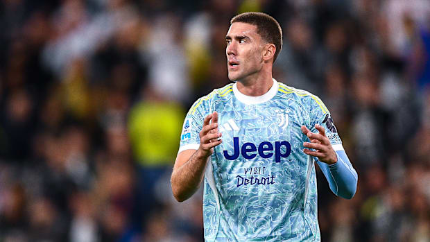 Juventus striker Dusan Vlahovic