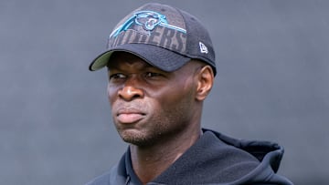 Carolina Panthers defensive coordinator Ejiro Evero
