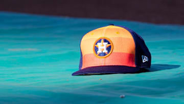 A general view of Houston Astros second base Jose Altuve (27) hat