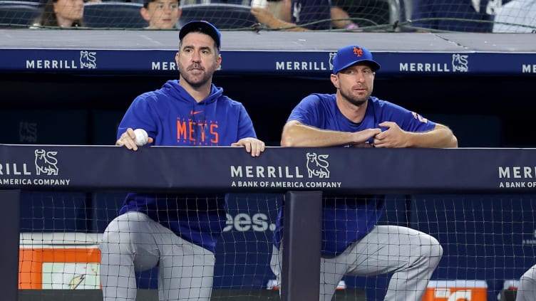 Jul 26, 2023; Bronx, New York, USA; New York Mets starting pitchers Justin Verlander (35) and Max