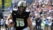 Purdue Boilermakers quarterback Ryan Browne (15) 