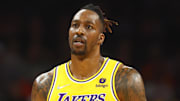 Apr 5, 2022; Phoenix, Arizona, USA; Los Angeles Lakers center Dwight Howard (39) against the Phoenix Suns at Footprint Center. Mandatory Credit: Mark J. Rebilas-Imagn Images