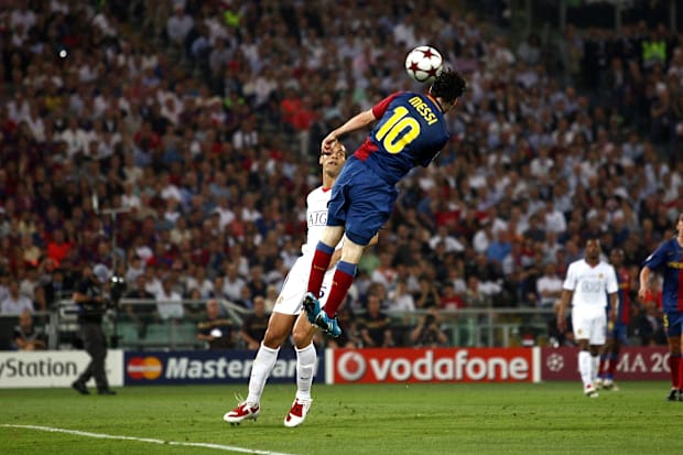 Messi's header against Manchester United in the 2009 final is the stuff of soccer folklore.