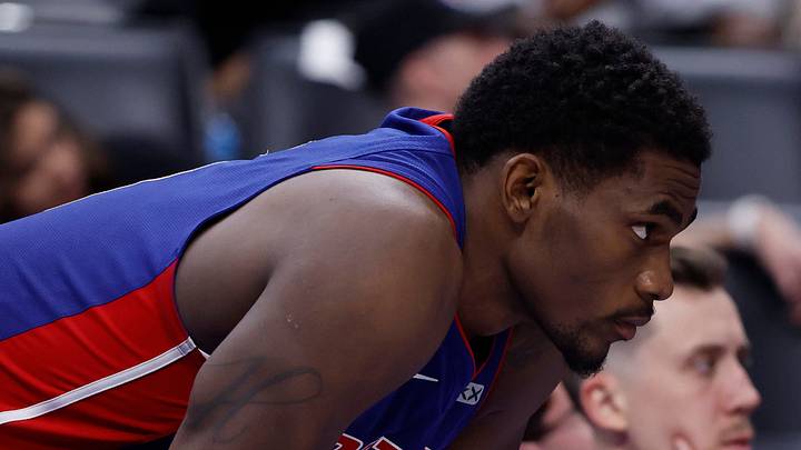 May 17, 2026; Detroit, Michigan, USA; Detroit Pistons center Jalen Duren (0) in the second half against the Cleveland Cavaliers during game seven of the second round of the 2026 NBA Playoffs at Little Caesars Arena. Mandatory Credit: Rick Osentoski-Imagn Images