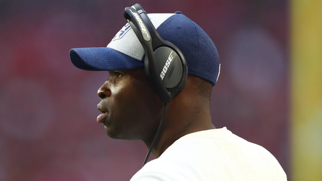 Carolina Panthers defensive coordinator Ejiro Evero