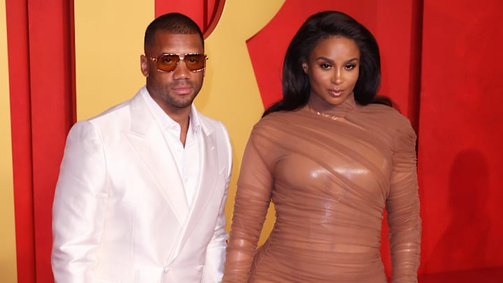 March 11, 2024: Steelers quarterback Russell Wilson and his wife, Ciara, attend the Vanity Fair Oscar Party in Los Angeles. March 11, 2024: Steelers quarterback Russell Wilson and his wife, Ciara, attend the Vanity Fair Oscar Party in Los Angeles.