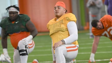 Clemson offensive lineman Tristan Leigh (71) during the football practice at the Allen N. Reeves Football Complex at Clemson University in Clemson, S.C. Wednesday, March 5, 2025.