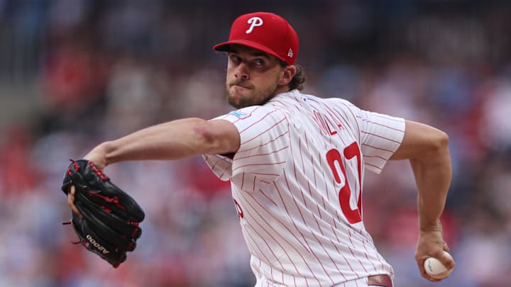 Philadelphia Phillies pitcher Aaron Nola has been sidelined since May with injuries. Philadelphia Phillies pitcher Aaron Nola has been sidelined since May with injuries.