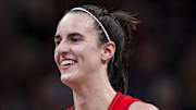 Sep 11, 2024; Indianapolis, Indiana, USA; Indiana Fever guard Caitlin Clark (22) smiles Wednesday, Sept. 11, 2024, during a game between the Indiana Fever and the Las Vegas Aces at Gainbridge Fieldhouse in Indianapolis.  Mandatory Credit: Grace Smith