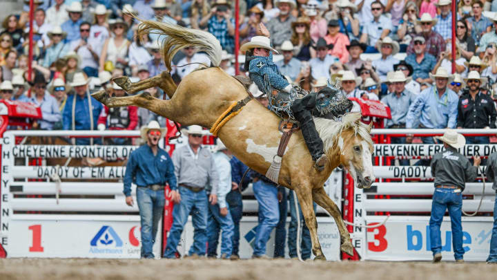 Wacey Schalla earned a second spot at Cheyenne Frontier Days' championship Sunday winning the bareback riding during Saturday's second semifinal. He will also take part in bull riding. 