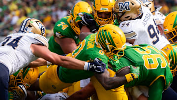 Freshman Jordon Davison began his Duck career with three touchdown runs in the opener, one of 12 freshman to play in Oregon's 59-13 win over Montana State.