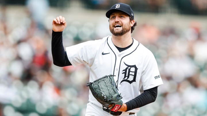 Detroit Tigers pitcher Casey Mize (12) throws against Washington Nationals during the second inning at Comerica Park in Detroit on Thursday, June 13, 2024