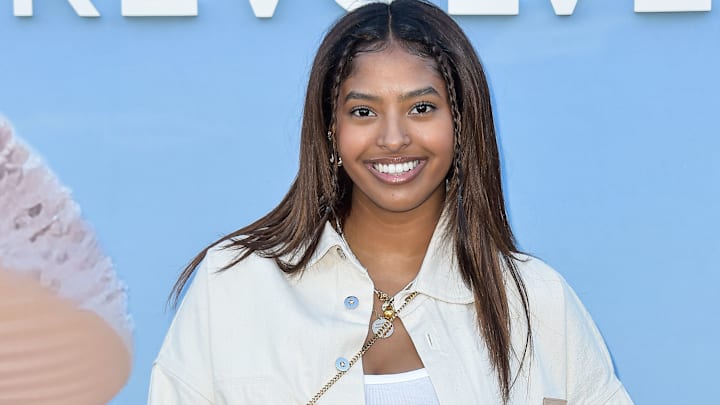 Natalia Bryant arrives at the REVOLVE Festival 2023.