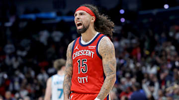 New Orleans Pelicans guard Jose Alvarado (15) during a game against the Charlotte Hornets.