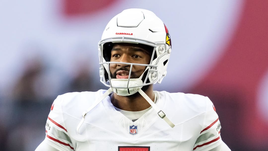 Dec 21, 2025; Glendale, Arizona, USA;  Arizona Cardinals quarterback Jacoby Brissett (7) against the Atlanta Falcons at State Farm Stadium. Mandatory Credit: Mark J. Rebilas-Imagn Images
