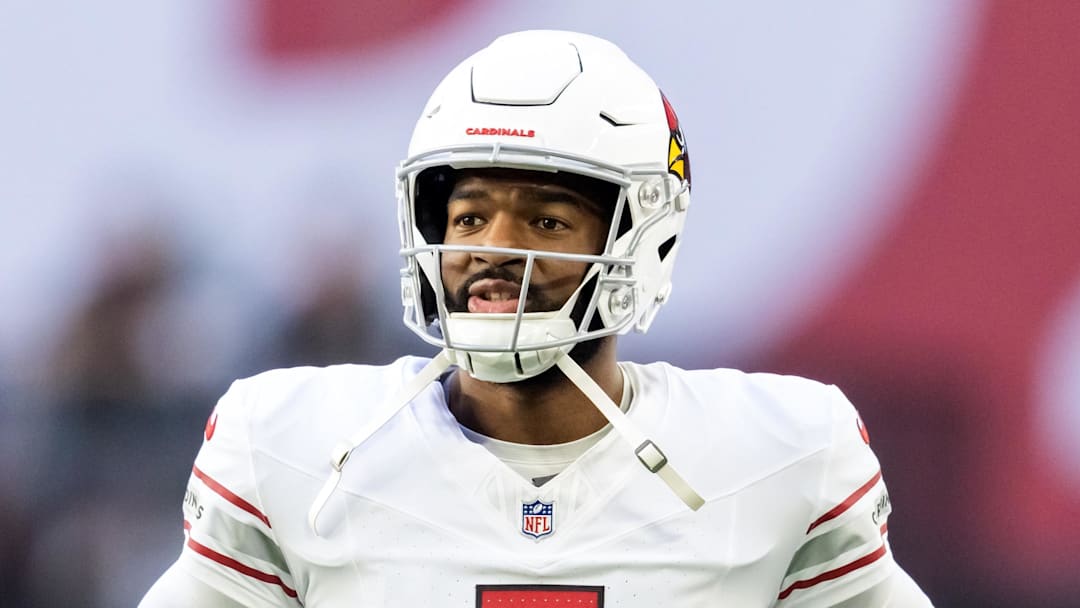 Dec 21, 2025; Glendale, Arizona, USA;  Arizona Cardinals quarterback Jacoby Brissett (7) against the Atlanta Falcons at State Farm Stadium. Mandatory Credit: Mark J. Rebilas-Imagn Images