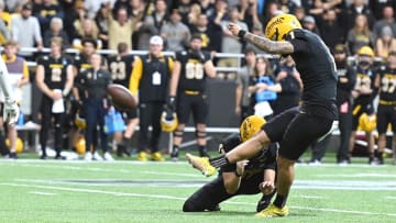 Dec 2, 2023; Moscow, ID, USA; Idaho Vandals place kicker Ricardo Chavez (1) makes a field in OT to beat the Southern Illinois Salukis at Kibble Dome. Idaho won 20-17 in OT. Mandatory Credit: James Snook-USA TODAY Sports