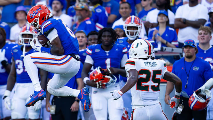during the season opener at Ben Hill Griffin Stadium in Gainesville, FL on Saturday, August 31, 2024 against the University of Miami Hurricanes in the second half. Miami defeated the Gators 41-17. [Doug Engle/Gainesville Sun]