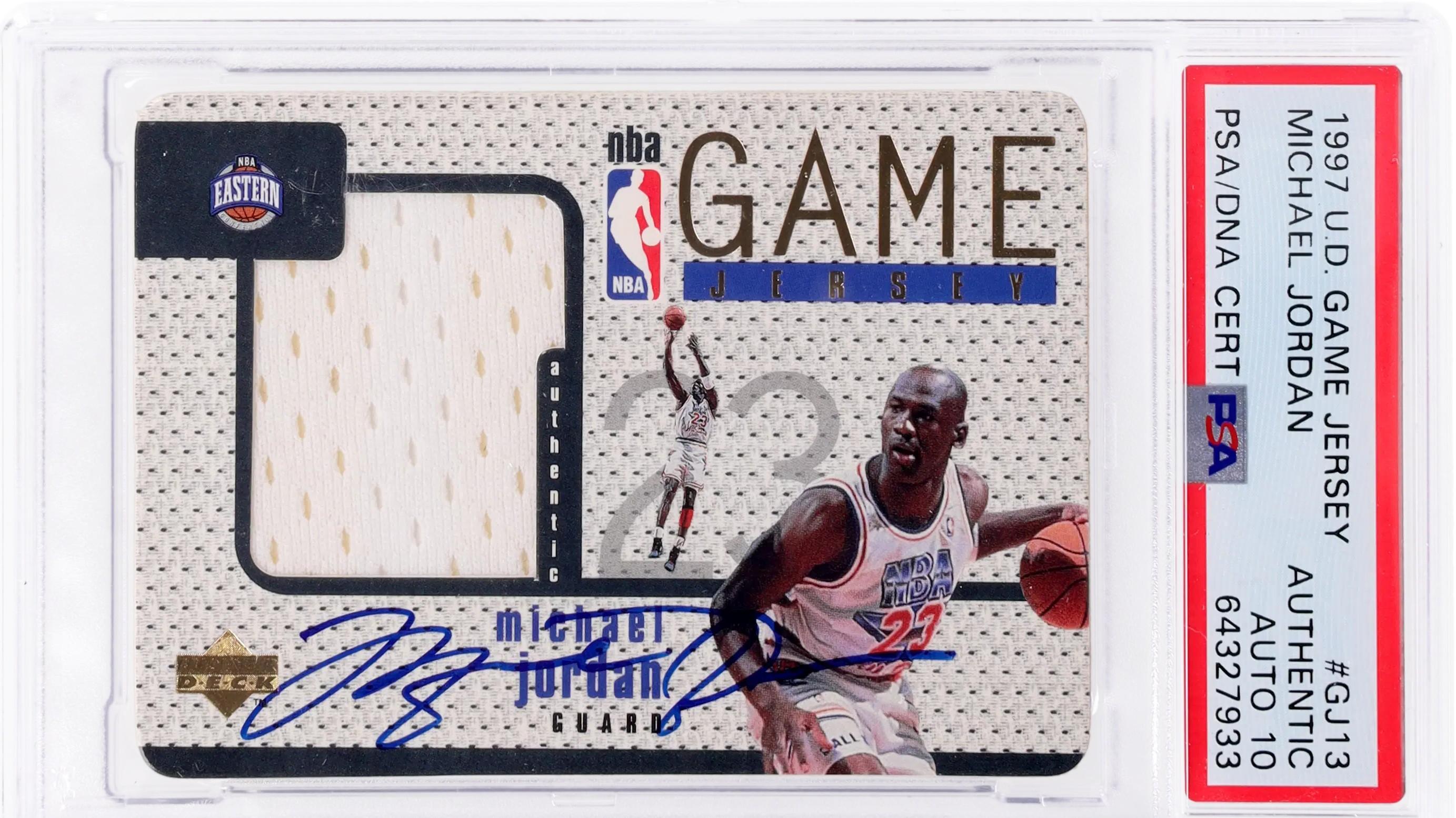 Michael Jordan 1997 Upper Deck Game Jersey Signed Card Sells for 
