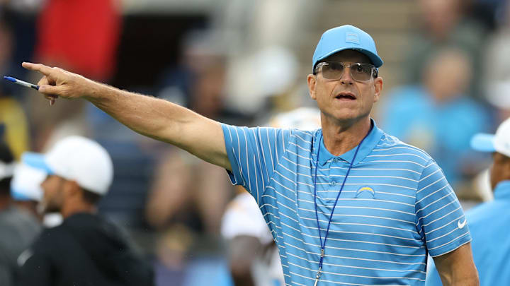 Chargers head coach Jim Harbaugh