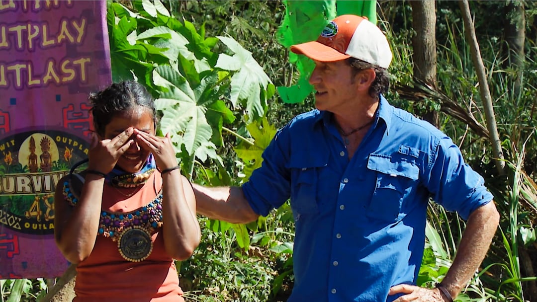 “SURVIVOR 48 - Kamilla Karthigesu (left) and Jeff Probst (right) -  Wednesdays on the CBS Television Network and available to stream on Paramount+