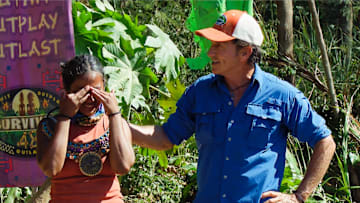 “Coconut Etiquette’” – One castaway struggles coming to grips with betraying their allies. Power in the game is up for grabs when one castaway is chosen for a journey and must decide if the risk is worth the reward. Then, paranoia runs rampant when a castaway knowingly tries to stir up chaos on SURVIVOR, Wednesday, May 7 (8:00 - 9:30 PM, ET/PT) on the CBS Television Network, and available to stream on Paramount+*. Jeff Probst serves as host and executive producer. Pictured (L-R): Kamilla