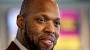 Terrell Suggs, former Arizona State University football athlete, attends a ceremony where he is inducted to the ASU Hall of Fame at the San Tan Ford Club at Sun Devil Stadium in Tempe on October 7, 2022.

Ncaa Arizona State Athletics Hall Of Fame Induction Luncheon 8189175001