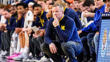 Michigan head coach Dusty May watches a play against Maryland during the first half at Crisler Center in Ann Arbor on Wednesday, March 5, 2025.