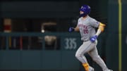 New York Mets first base Pete Alonso (20) rounds the bases after hitting a solo home run against the Washington Nationals during the ninth inning at Nationals Park on June 4.
