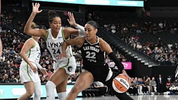 Las Vegas’s A’ja Wilson (right) and Minnesota’s Napheesa Collier are leading the MVP conversation as the regular season wraps up. 