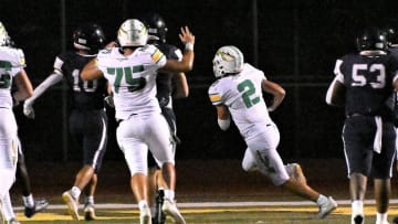 New South Carolina football commitment Preston Douglas scoring a touchdown for The Benjamin School