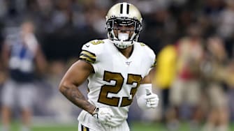 Sep 29, 2019; New Orleans, LA, USA; New Orleans Saints cornerback Marshon Lattimore (23) in the second half against the Dallas Cowboys at the Mercedes-Benz Superdome. Mandatory Credit: Chuck Cook-Imagn Images