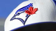 Oct 8, 2025; Bronx, New York, USA; A view of a Toronto Blue Jays hat before game four of the ALDS round for the 2025 MLB playoffs between the New York Yankees and the Toronto Blue Jays at Yankee Stadium. 