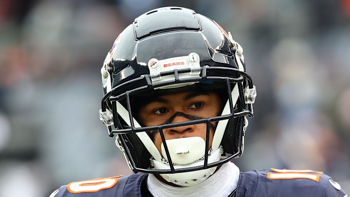 Chicago Bears wide receiver Tyler Scott (10). Mandatory Credit: Mike Dinovo-Imagn Images