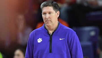 Clemson Head Coach Brad Brownell at the game with Syracuse during the first half at Littlejohn Coliseum in Clemson, S.C Wednesday, January 22, 2025