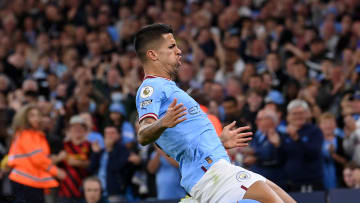 Cancelo celebrates vs Nottingham Forest in August 2022