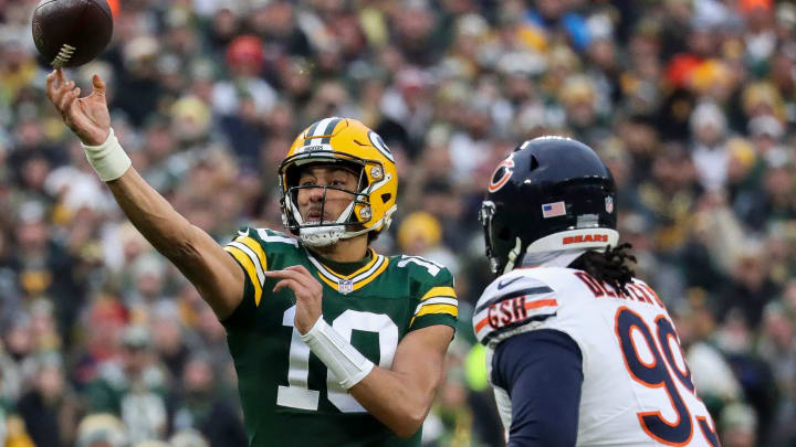 Green Bay Packers quarterback Jordan Love won both starts against the Chicago Bears last season.