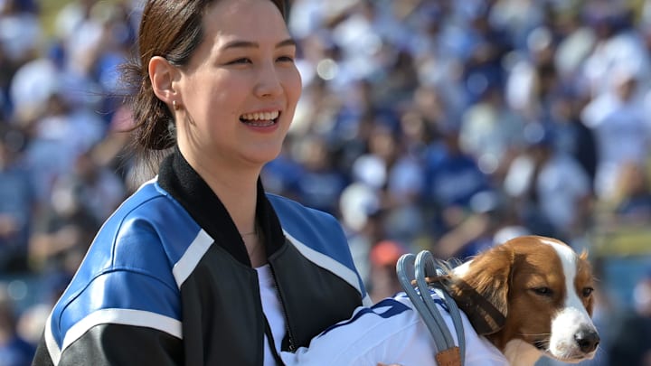 Shohei Ohtani's wife Mamiko Tanaka and their dog Decoy Shohei Ohtani's wife Mamiko Tanaka and their dog Decoy