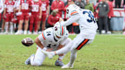 Auburn Tigers kicker Alex McPherson was 6-for-6 on field goal attempts against Arkansas.