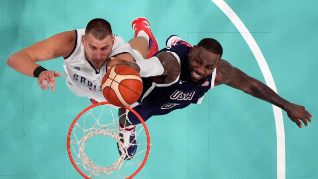 Serbia center Nikola Jokic and United States forward LeBron James