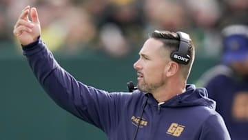 Green Bay Packers head coach Matt LaFleur is shown during the second quarter of their game against the Carolina Panthers Sunday, November 2, 2025 at Lambeau Field in Green Bay, Wisconsin.