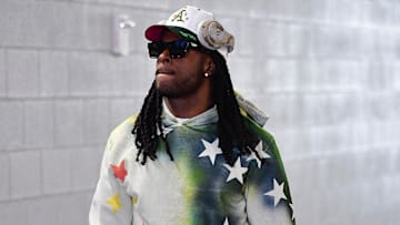 New Jets wide receiver Davante Adams arrives before playing against New York Jets in 2023.
