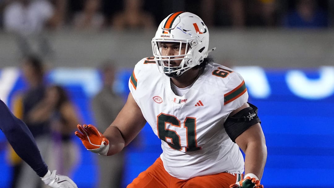 Miami Hurricanes offensive lineman Francis Mauigoa